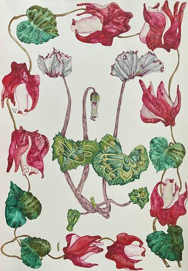 Original Fine Art Floral Paintings by Freya Laetitia Stinton