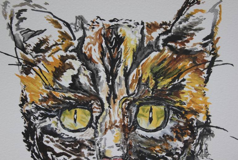 Original Illustration Cats Painting by Freya Laetitia Stinton