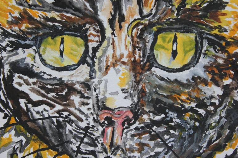 Original Illustration Cats Painting by Freya Laetitia Stinton