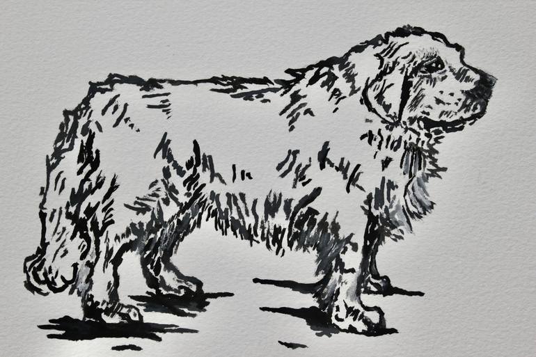 Original Illustration Dogs Painting by Freya Laetitia Stinton