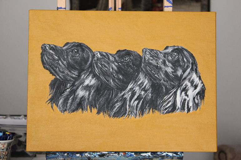 Original Dogs Painting by Freya Laetitia Stinton