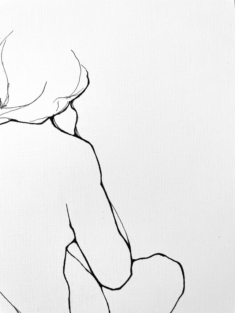 Original Figurative Nude Drawing by Tawna Allred