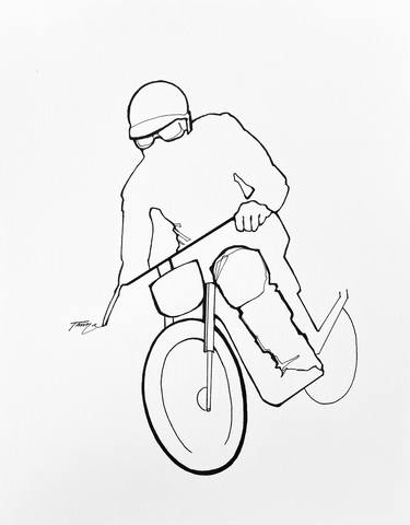Original Fine Art Motorcycle Drawings by Tawna Allred
