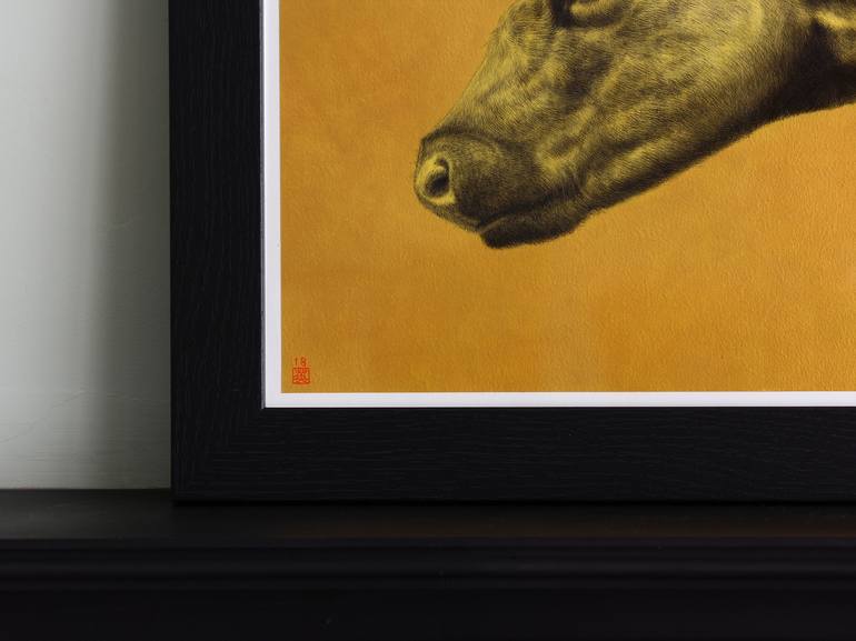 Original Figurative Cows Painting by Hideyuki Sobue