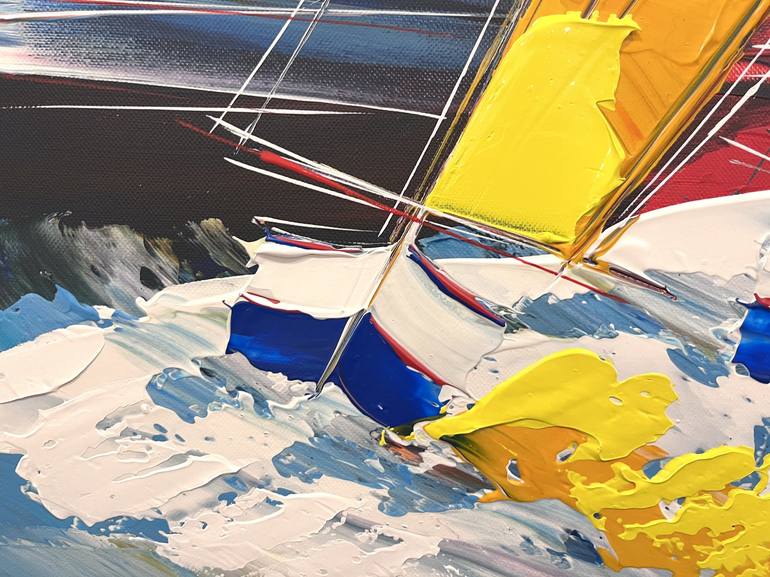 Original Sailboat Painting by Olivier Messas