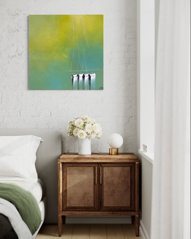 Original Figurative Boat Painting by Olivier Messas