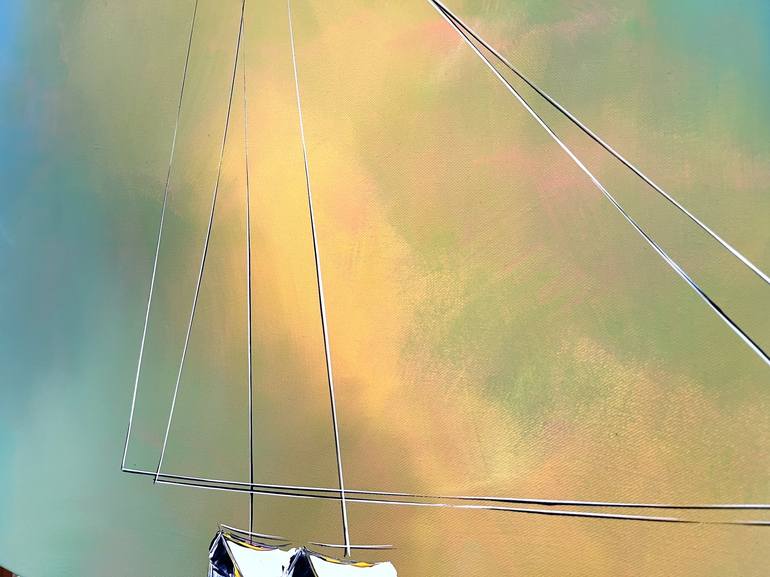 Original Figurative Sailboat Painting by Olivier Messas