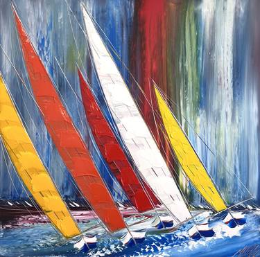 Print of Figurative Sailboat Paintings by Olivier Messas