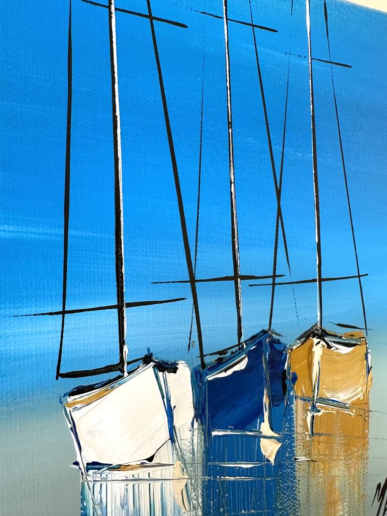 Original Sailboat Painting by Olivier Messas