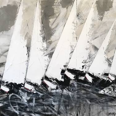 Original Abstract Sailboat Paintings by Olivier Messas