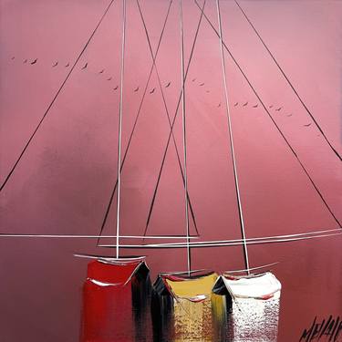 Original Fine Art Sailboat Paintings by Olivier Messas