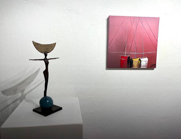 Original Minimalism Boat Painting by Olivier Messas
