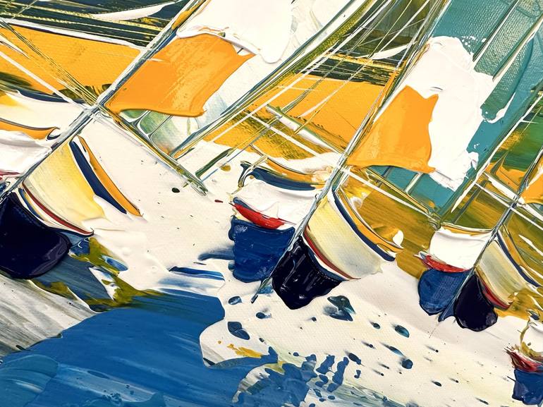 Original Figurative Sailboat Painting by Olivier Messas