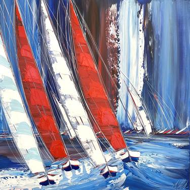 Print of Sailboat Paintings by Olivier Messas