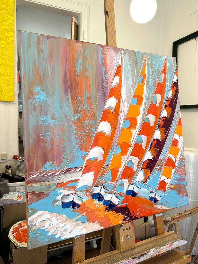 Original Figurative Boat Painting by Olivier Messas