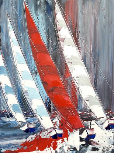 Original Fine Art Sailboat Paintings by Olivier Messas