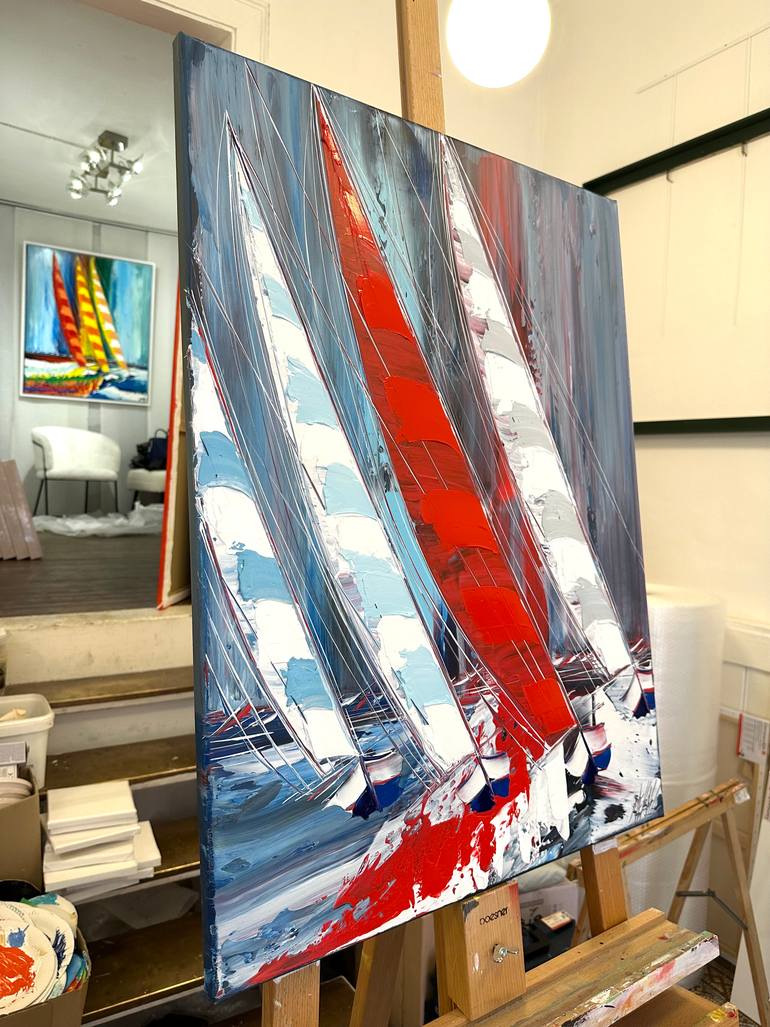 Original Figurative Boat Painting by Olivier Messas