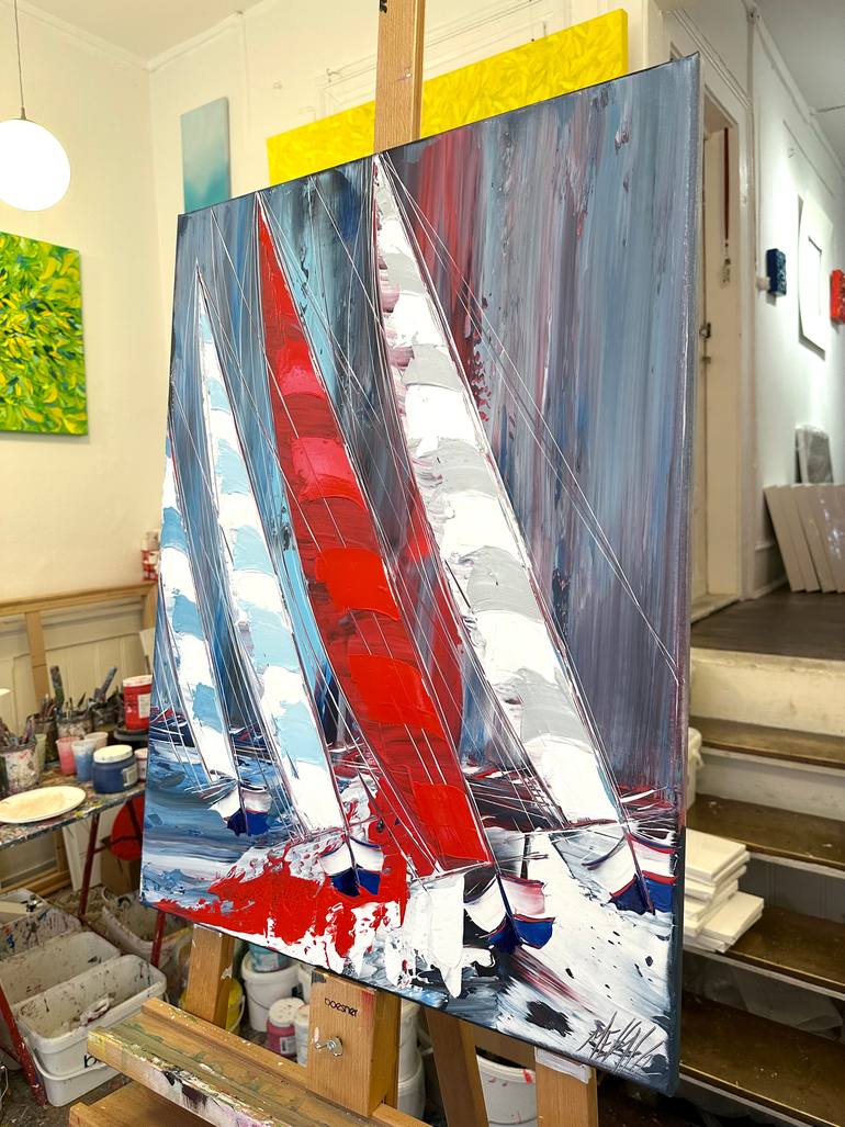 Original Figurative Boat Painting by Olivier Messas