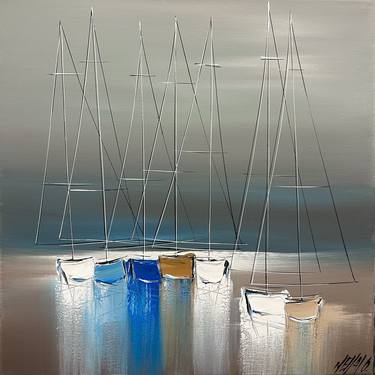 Print of Sailboat Paintings by Olivier Messas