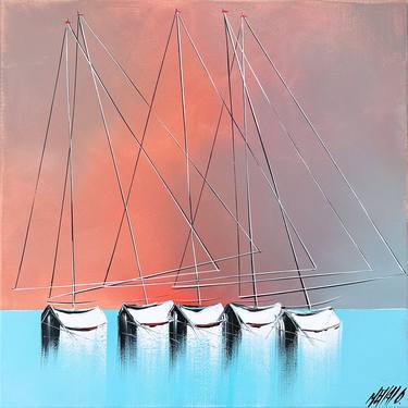 Print of Fine Art Sailboat Paintings by Olivier Messas