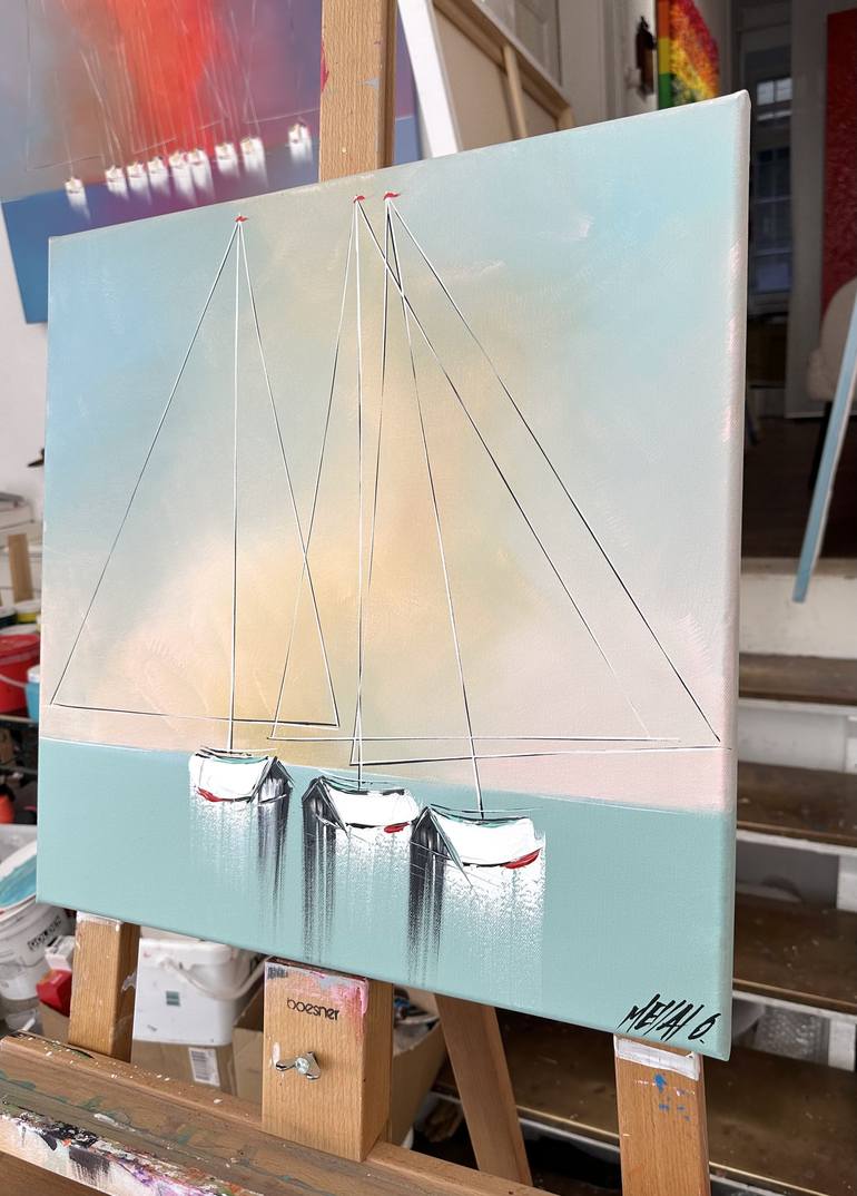 Original Sailboat Painting by Olivier Messas