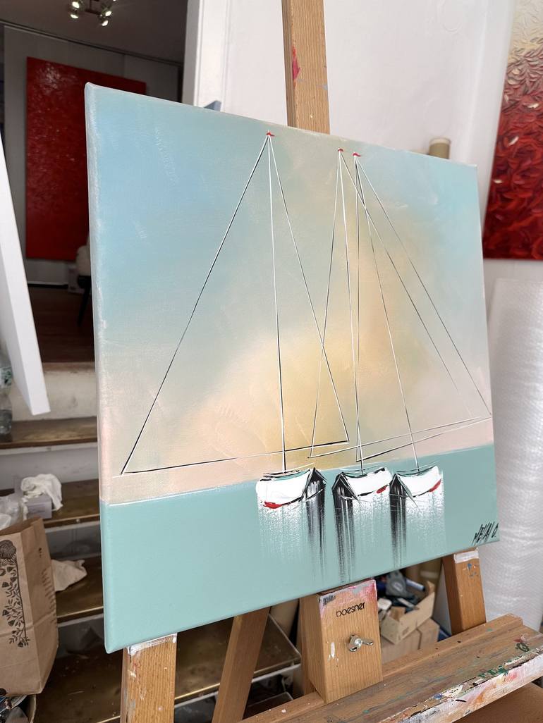 Original Sailboat Painting by Olivier Messas