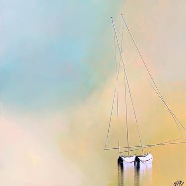 Original Figurative Sailboat Painting by Olivier Messas