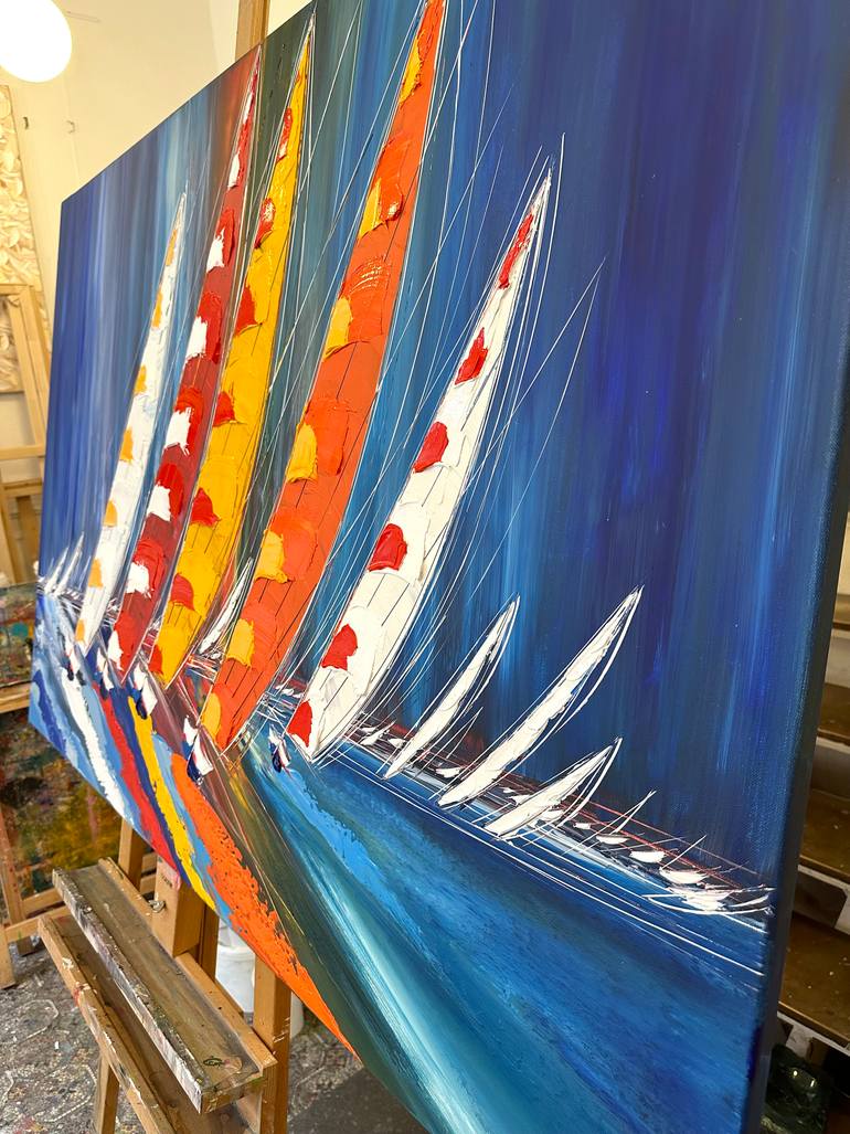Original Abstract Expressionism Seascape Painting by Olivier Messas