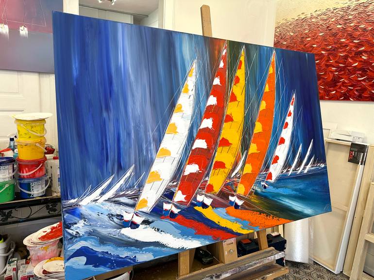Original Abstract Expressionism Seascape Painting by Olivier Messas