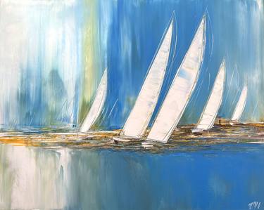 Original Abstract Expressionism Boat Paintings by Olivier Messas