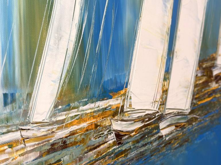 Original Abstract Expressionism Boat Painting by Olivier Messas