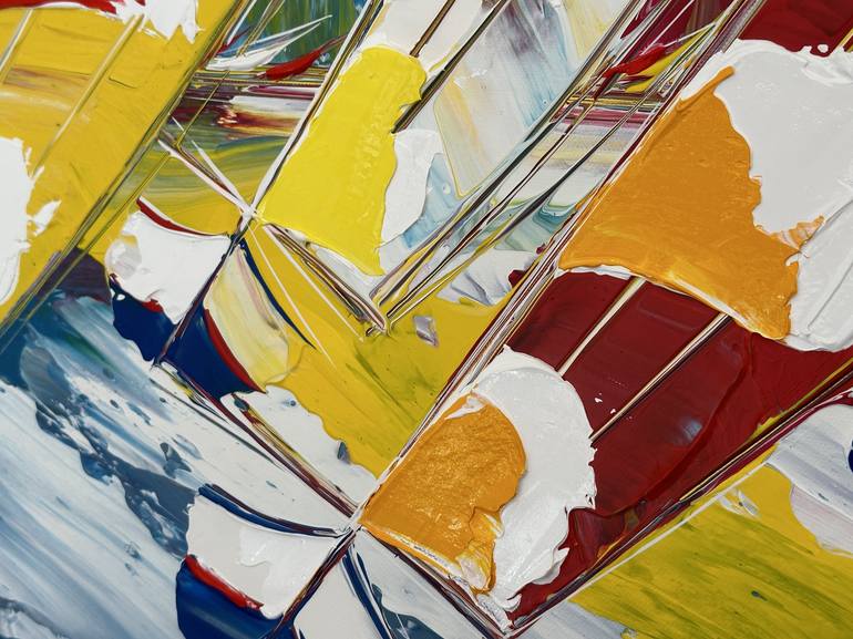 Original Figurative Sailboat Painting by Olivier Messas