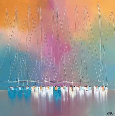 Original Figurative Sailboat Paintings by Olivier Messas