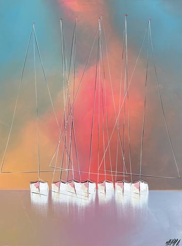 Original Fine Art Sailboat Paintings by Olivier Messas