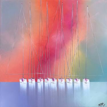 Original Figurative Sailboat Paintings by Olivier Messas