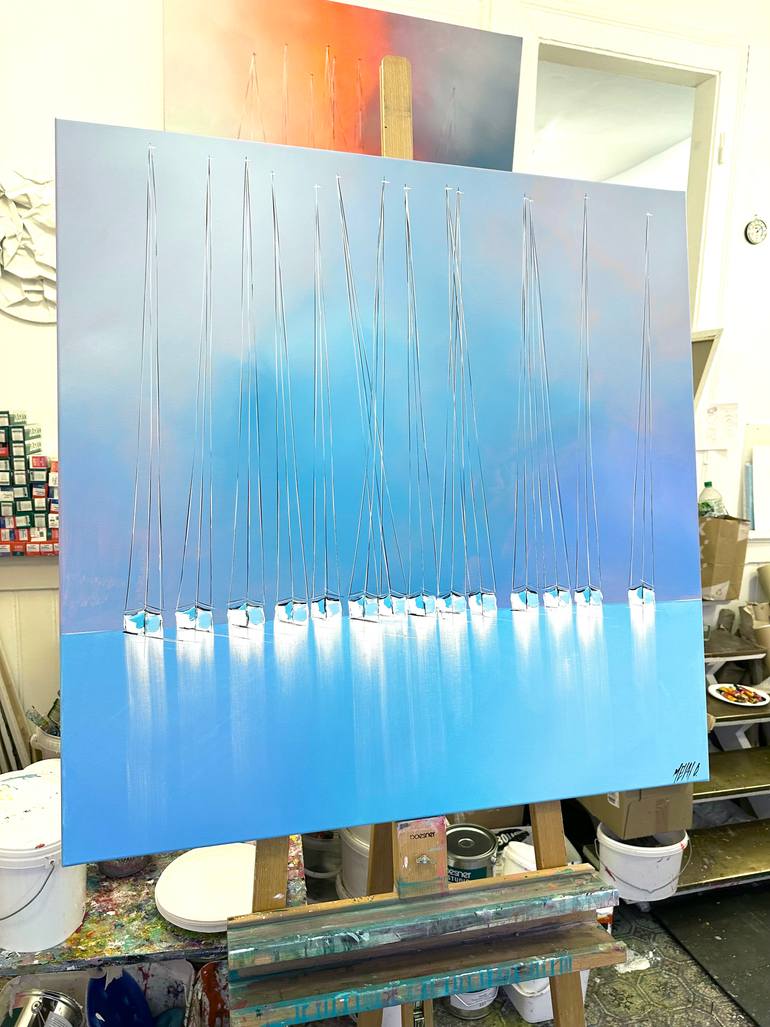 Original Abstract Expressionism Boat Painting by Olivier Messas