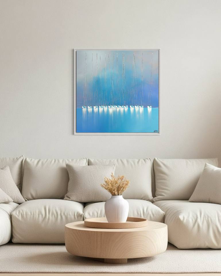 Original Abstract Expressionism Boat Painting by Olivier Messas