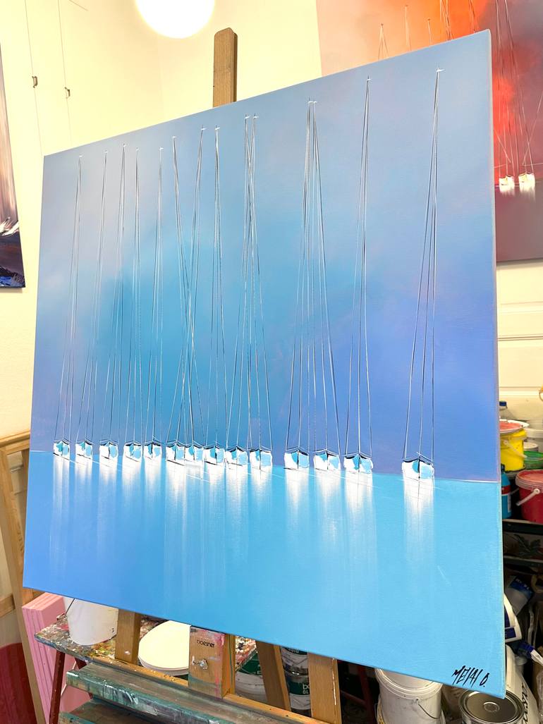 Original Abstract Expressionism Boat Painting by Olivier Messas