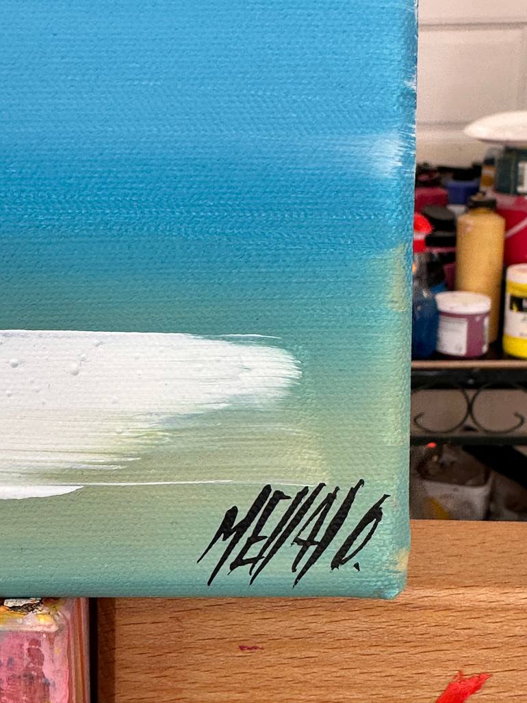 Original Pop Art Boat Painting by Olivier Messas