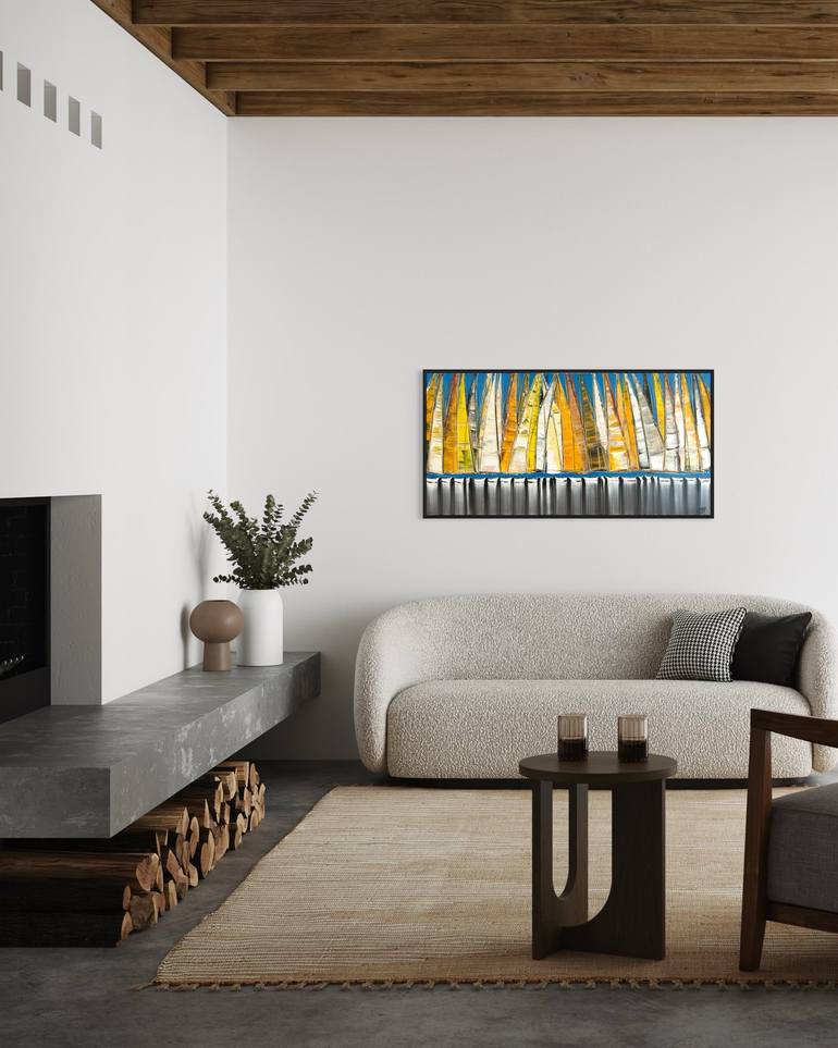 Original Abstract Boat Painting by Olivier Messas