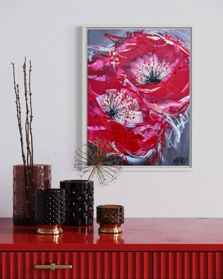 Original Impressionism Floral Painting by Olivier Messas