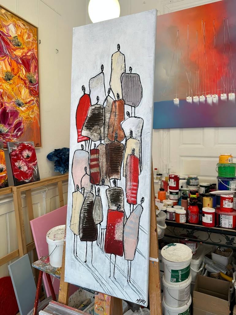 Original Abstract People Painting by Olivier Messas