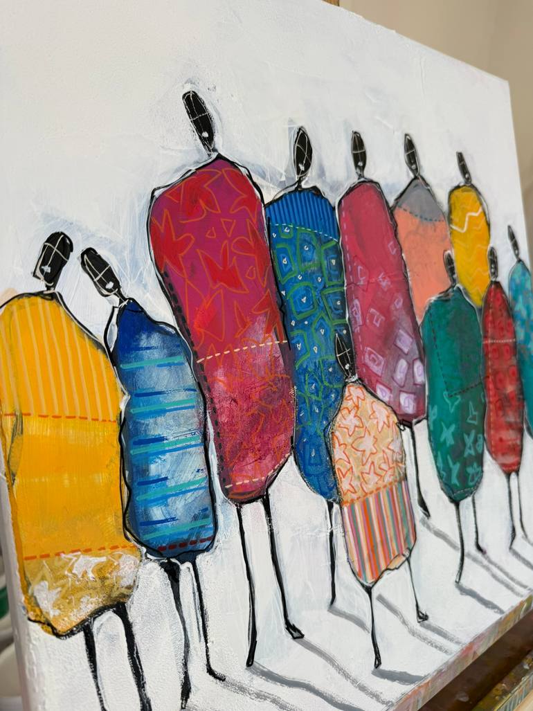 Original Abstract People Painting by Olivier Messas