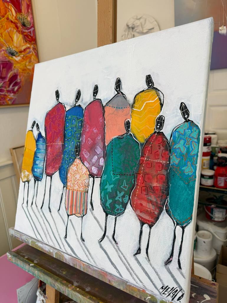 Original Abstract People Painting by Olivier Messas