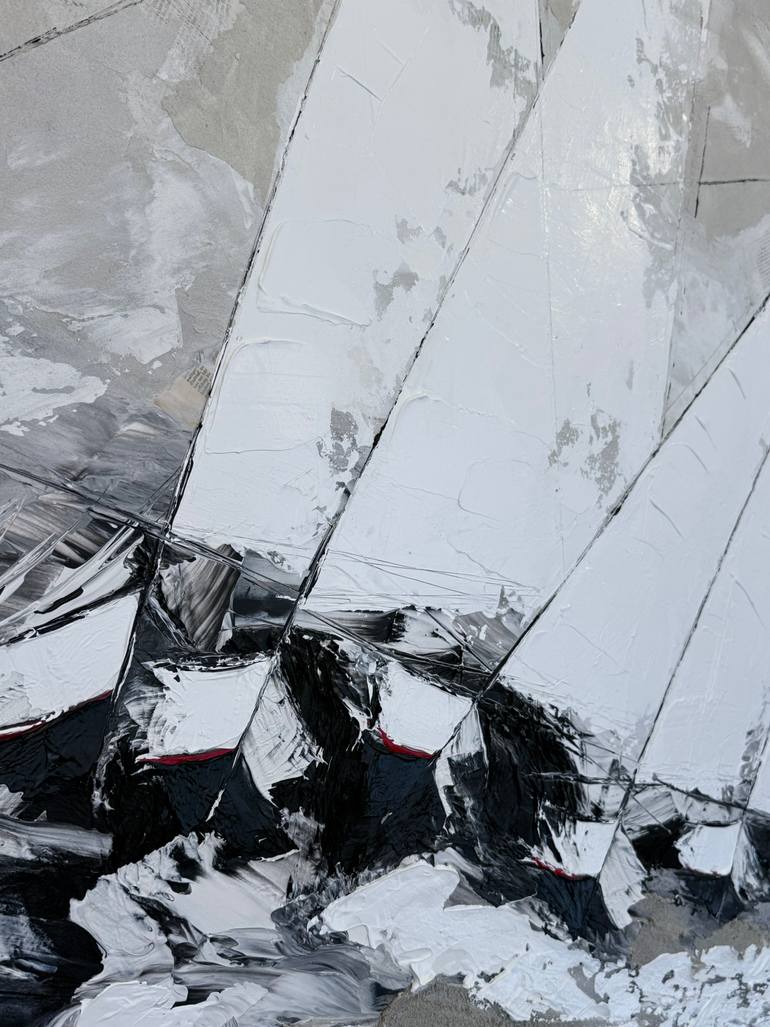 Original Abstract Boat Painting by Olivier Messas