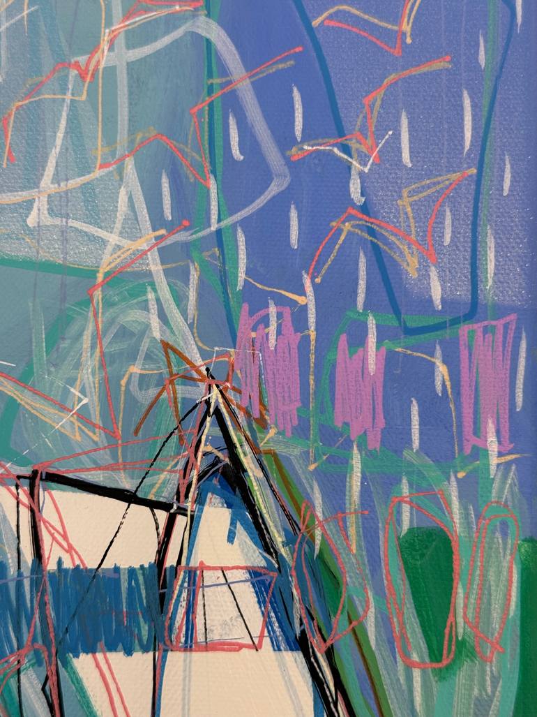 Original Abstract Expressionism Boat Painting by Olivier Messas