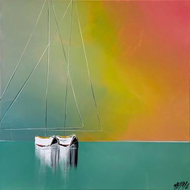 Original Fine Art Sailboat Paintings by Olivier Messas