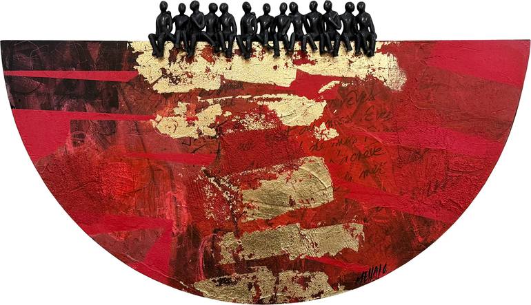 Original Children Sculpture by Olivier Messas | Other Art on Wood | Les hommes libres... "THE FREE MEN..." (WORLD OF CHILDREN 2026)