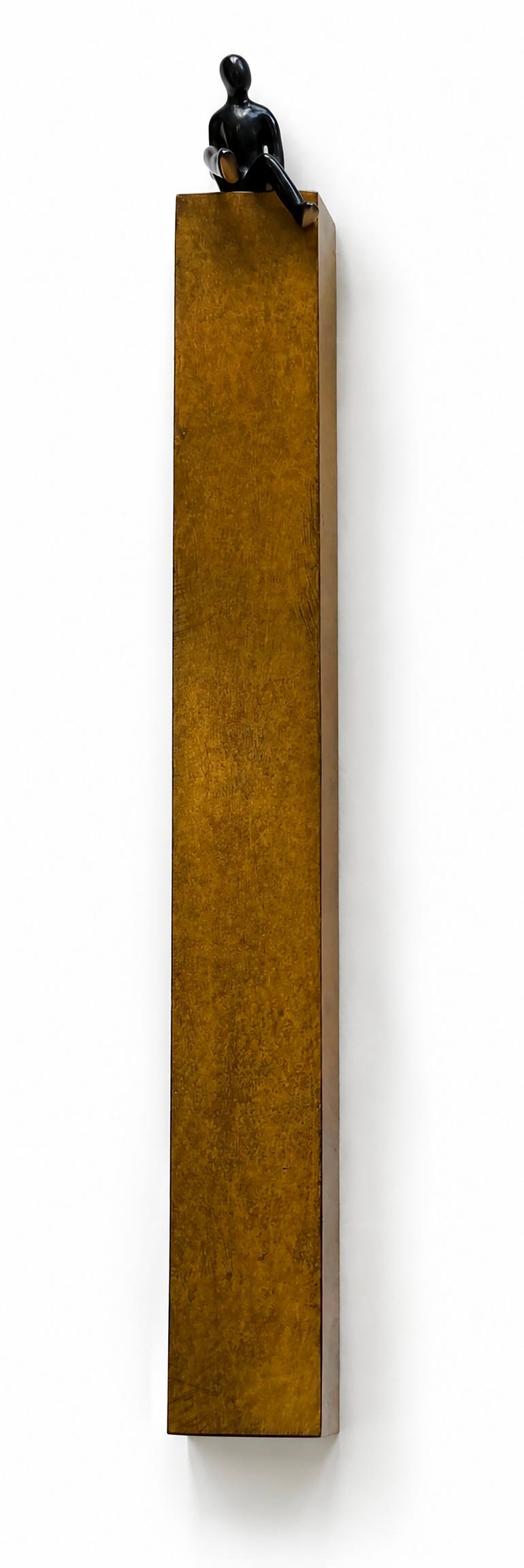 Original Children Sculpture by Olivier Messas | Cubism Art on Bronze | Le petit reveur... (jaune) "THE LITTLE DREAMER..." (YELLOW)