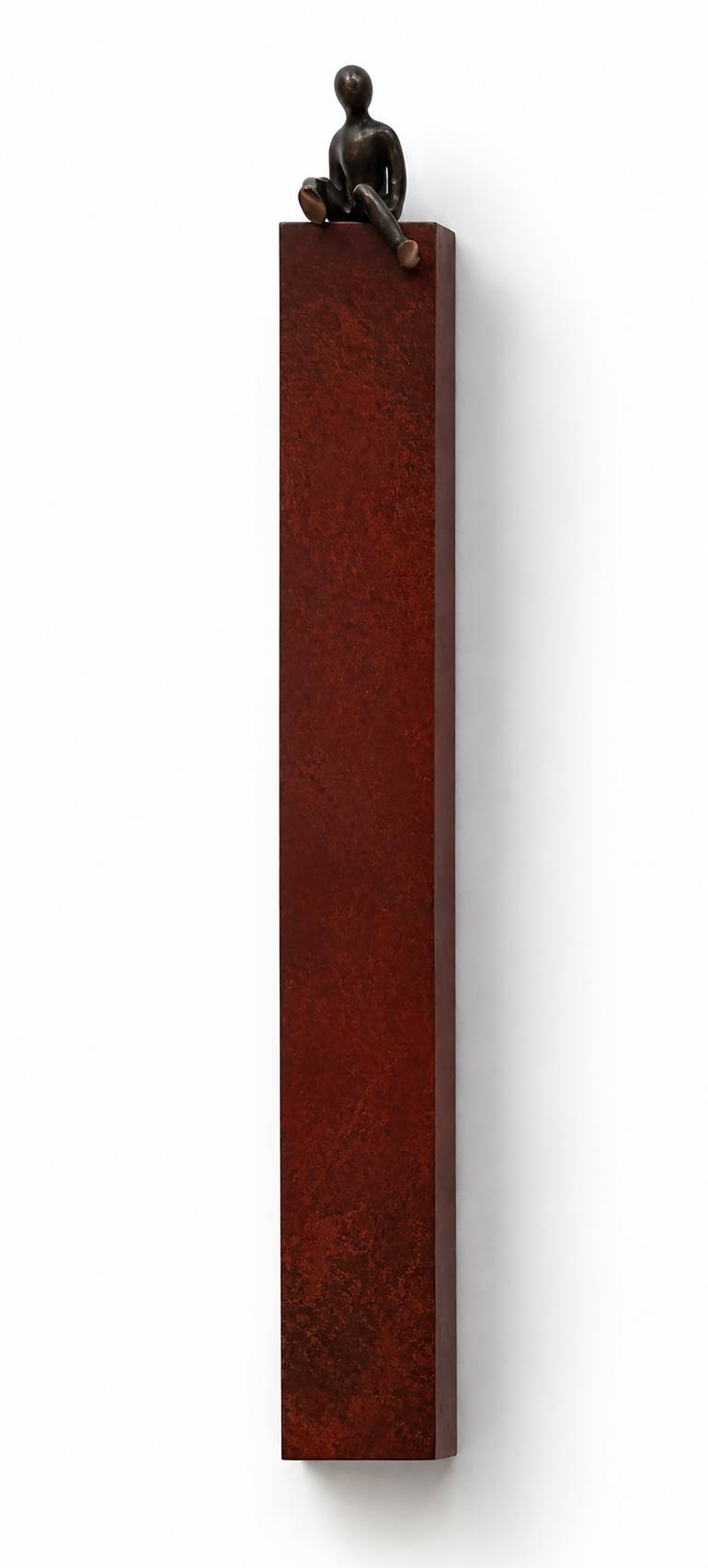 Original Children Sculpture by Olivier Messas | Cubism Art on Bronze | Le petit reveur... (rouge) "THE LITTLE DREAMER..." (RED)